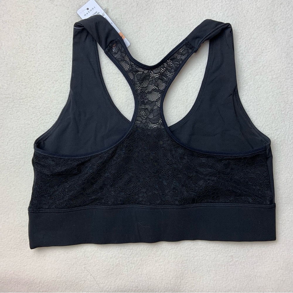 NWT New Natori Black Bliss Femme Lace Racerback Bralette Bra Size Small - Picture 3 of 4